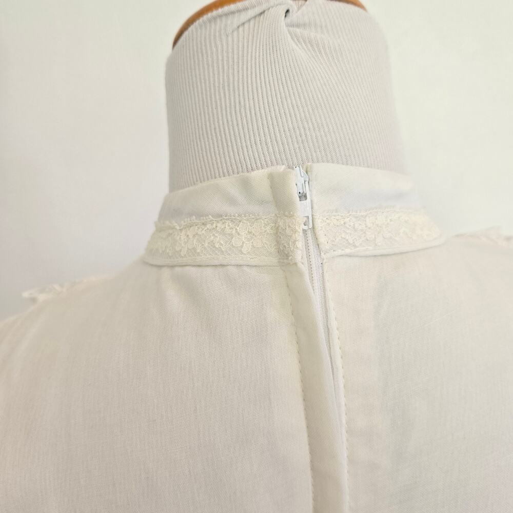 Vintage 70s Gunne Sax White Lace Prairie Dress Rare Embroidery Bridal Womens XXS - Picture 8 of 16
